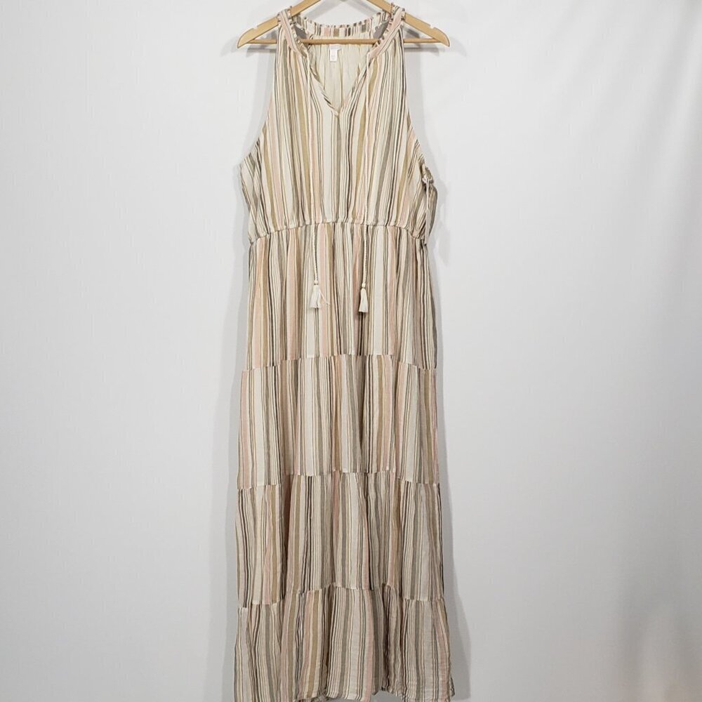 NWT  Lauren Conrad  Tiered Sleeveless Sundress  Size XXL   Boho Bohemian Maxi